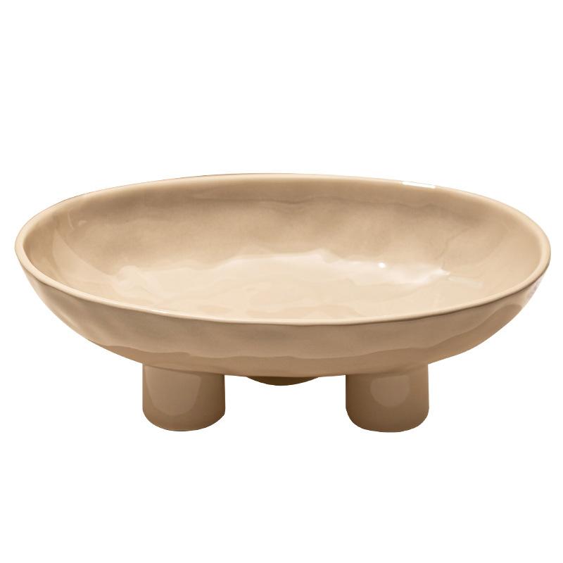 Ceramic Fruit Plate Wedding Party Snack Candy Tray Cake Dessert Plate Light Luxury Home Decoration Art High Foot Fruit Plate