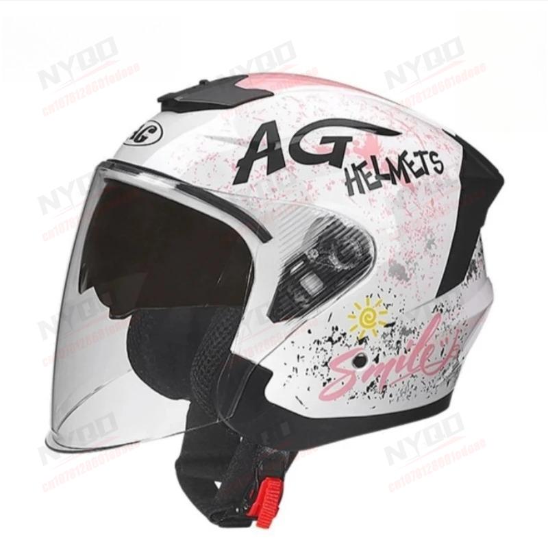 Motorcycle Helmet Windproof and Warm 3/4 Helmet Electric Off-road Motorcycle Outdoor Riding Equipment for All Seasons