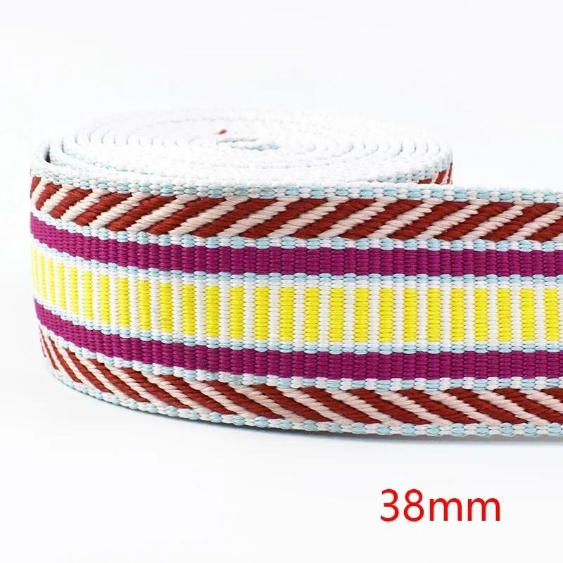 2/3/5M Meetee 38/50mm Jacquard Polyester Webbing Tape By Meter Decorative Ribbon Band Backpack Strap Clothes Sewing Accessories