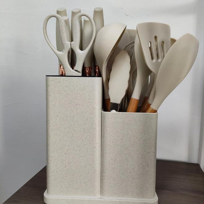 

Набір силіконового кухонного приладдя 19 предметів Набір для дому для сковороди з антипригарним покриттям Ніж Силіконова комбінація Кухонне приладдя, стійке до високих температур