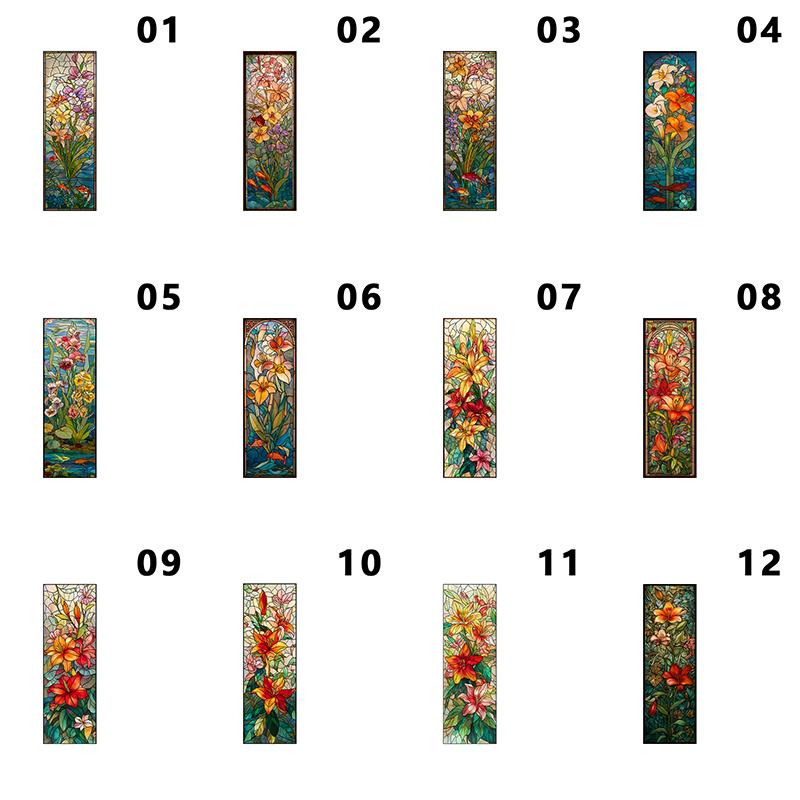Retro Church Stained Glass Window Film Static Cling Privacy Window Film Translucent Home Decor Sunscreen Frosted Stickers