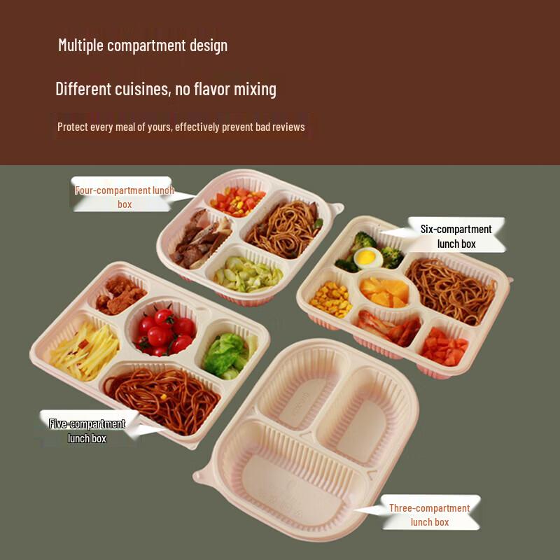 OEING Disposable Corn Starch Compartment Meal Prep Containers