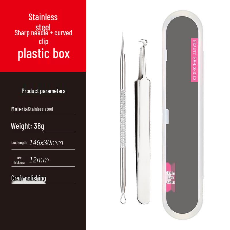Blackhead Removal Needle and Tweezer Set for Acne and Pimple Extraction