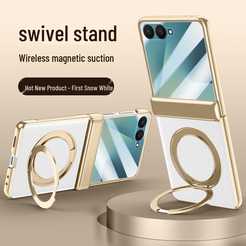 Étui Pliable Samsung ZFlip7 avec Support Anneau Rotatif, Anti-Chute & Protection Magnétique