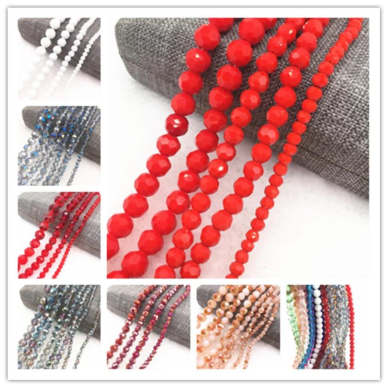 4/6/8/10mm 32 Faceted Austria Transparent Faceted Crystal Ball Beads Spacer Beads for Necklace and DIY Bracelet Making #14