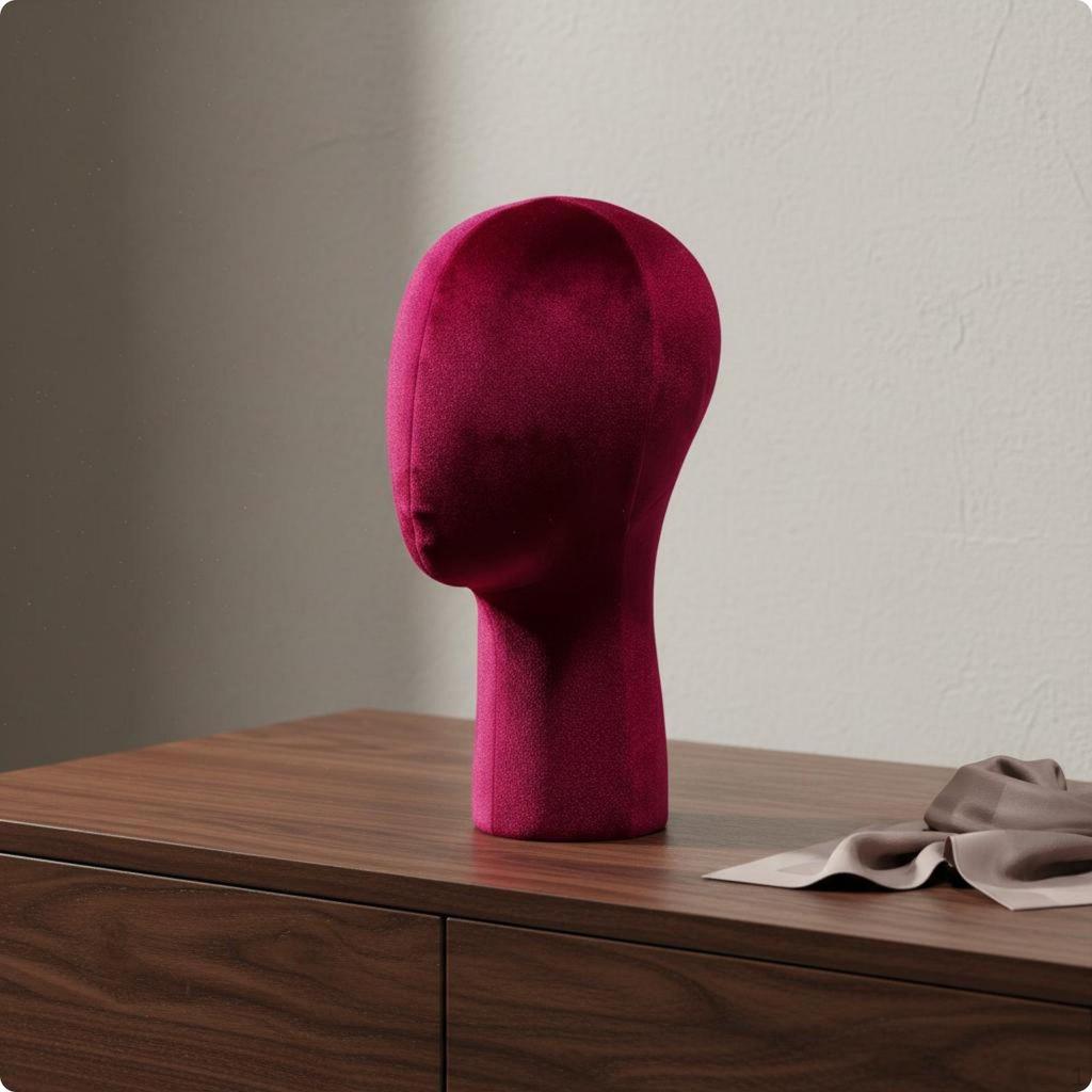 Velvet Mannequin Head Elegant Look Hairpiece Lightweight Display Bust for Shop