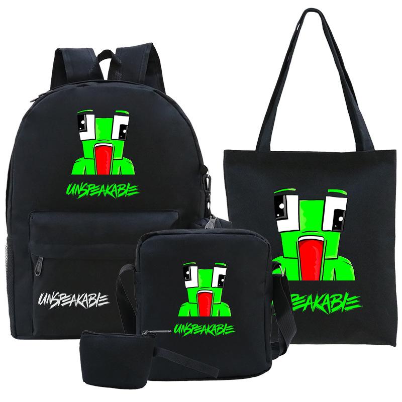 Casual Backpack Five-piece Backpack + Tote Bag + Shoulder Bag + Pencil Bag + Small Money Bag 3
