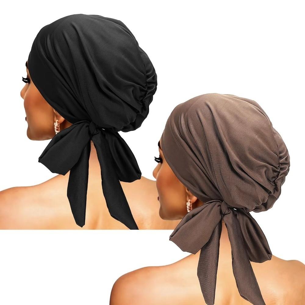 Comfortable Breathable Base Cap Solid Color Hijab Cap New Headscarf Hat  for Muslim Women