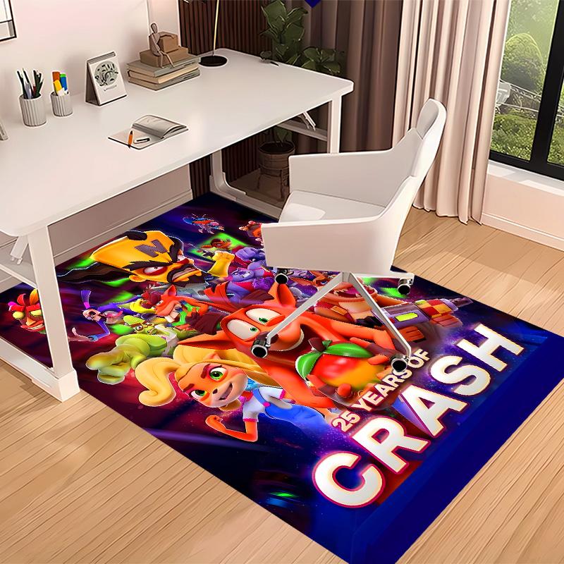 Crash Bandicoot Printed Absorbent Washable Carpet, Non-Slip Bathroom Mats, Kitchen Rugs, Yoga Mat,Living Room Entrance, Camping Picnic Rugs