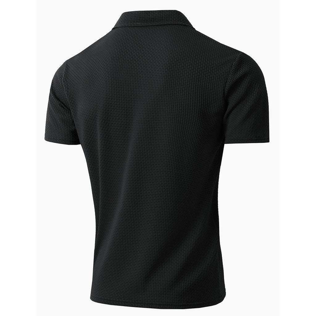 Men's Summer Sports Fitness Casual V-neck Elastic Texture Short-sleeved T-shirt