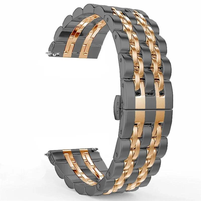 22mm 20mm Band for Samsung Galaxy Watch 3 4 5 45mm Gear S3 46mm 42mm Active2 40 44mm Stainless Steel Strap for Amazift BIP 2 GTR