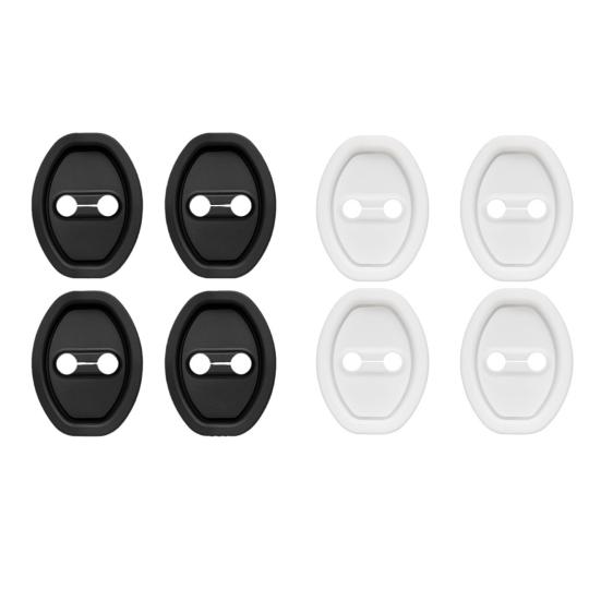 4Pcs Silicone Car Door Latch Protective Cover Universal Shock Absorption Door Lock Cover Anti-Rust Door Lock Shield for Vehicle Lock Cylinder