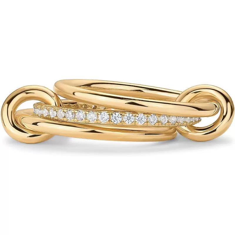 Interlocking Zircon Diamond Ring - Two-Tone Trendy Personalized Design