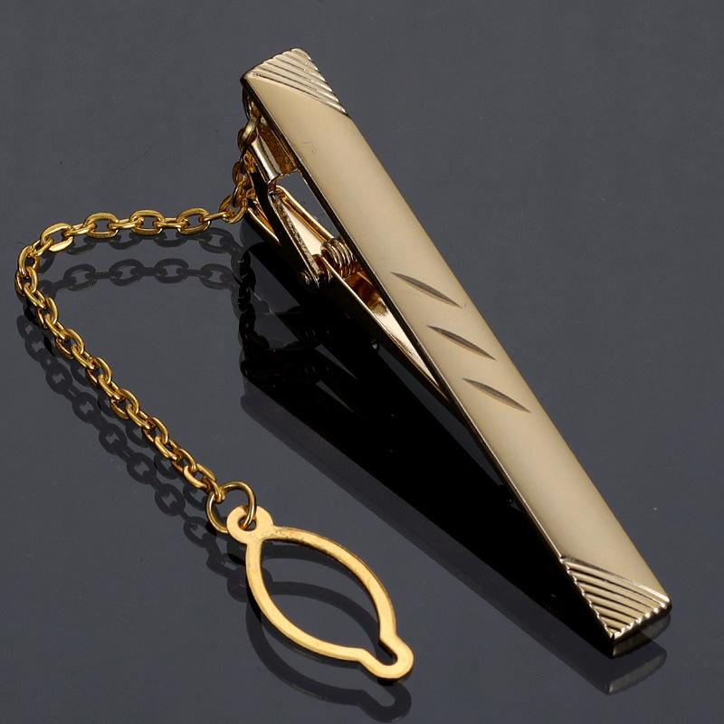 Men Metal Simple Necktie Buckle Gold Color Tie Bar Clasp Clip Clamp Ties Pin For Business Clasps  Wedding Jewelry