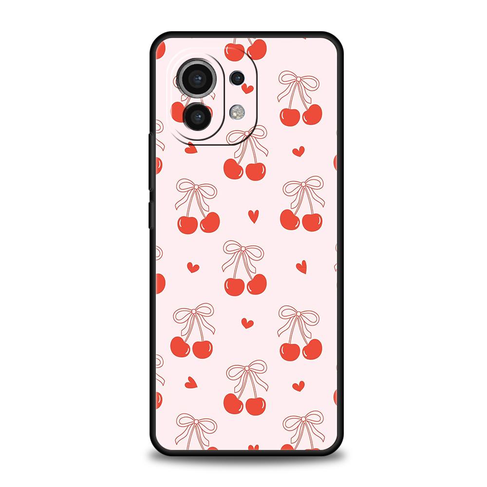 Phone Case For Xiaomi 15 14 13 12 Lite 14T 13T 12T Pro Poco X7 X6 X5 X4 X3 NFC F7 Ultra F6 Pro Soft Cover Cute Pink Heart Bow