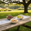 Ceramics Fruit Plate with Fork Large Capacity Avocado Fruit Bowl Salad Plate with Fruit Fork Reusable Fruit Serving Plate