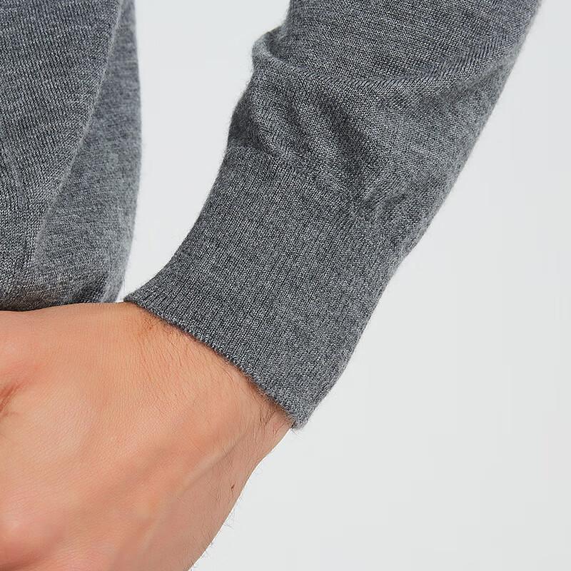 Hengyuanxiang Men's Pure Cashmere Round Neck Thin Sweater
