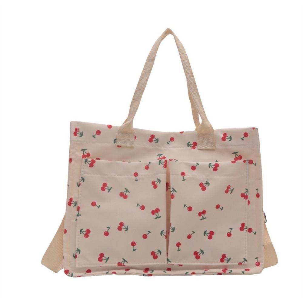 Korean Style Cherry Tote Bag Printing Canvas Handbag Casual Women Shoulder Bag Girls/Female