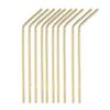 10 Pcs Gold Bent Stainless Steel Drinking Straw Reusable Straw 21.5cm