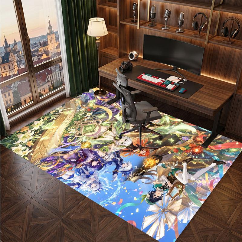 Genshin Impact Rug Soft Thick Non Slip Floor Carpet for Bedroom Living Room Home Decor