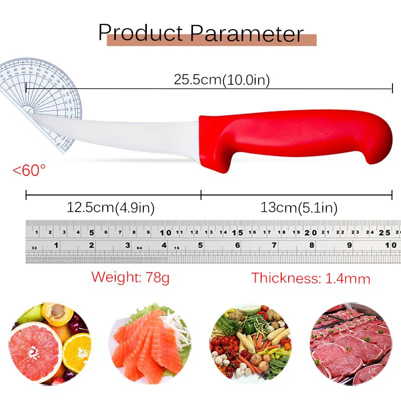 Red Boning Knife Professional Meat Dividing Boning Butcher Meat Slicing Knife Sharp Stainless Steel Compact and Easy To Use Peeling Knife