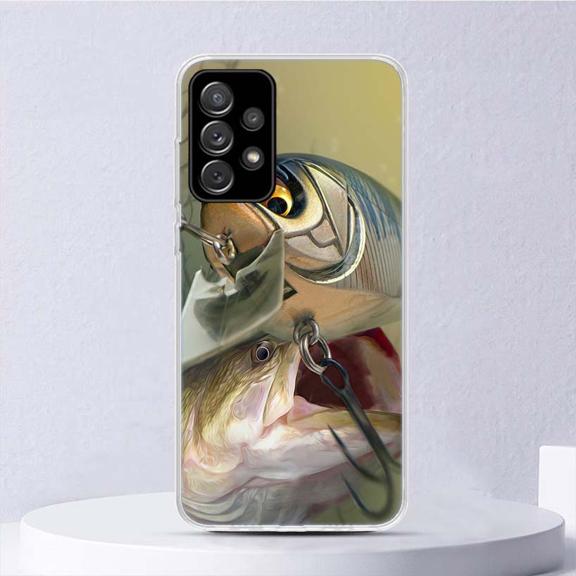 Carp Fish Fishing Rod Hook Soft Case For Samsung Galaxy A16 A15 A14 A13 A56 A55 A54 A53 Phone Cover A36 A35 A34 A33 A26 A25 A24
