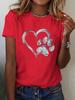 Unisexs Tshirt Love Cat Claw Round Neck Printed Tshirt Fashion Summer Short Sleeve Summer Casual Tshirt