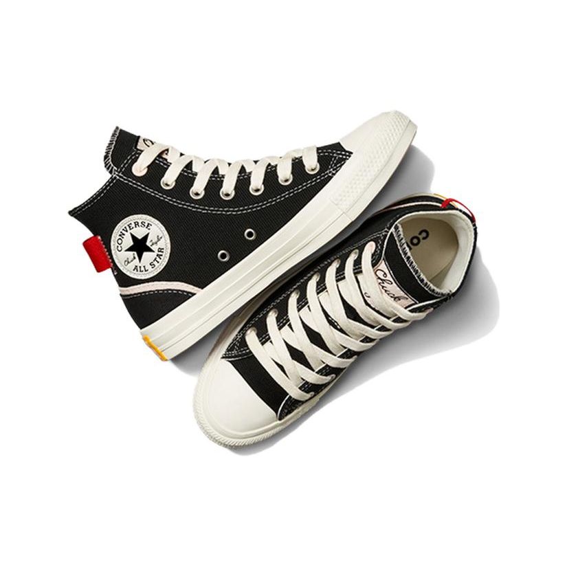 Converse Chuck Taylor All Star High Siyah Egret Kadın Spor Ayakkabı Kırmızı A07118C