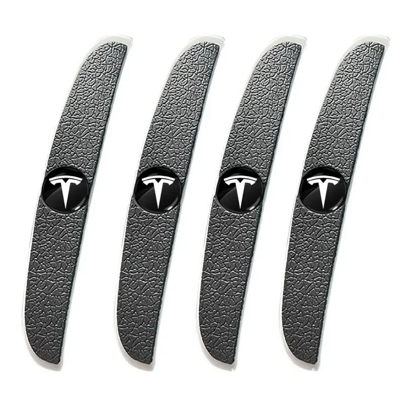 

Car Sticker 2025 Hot 4pcs Car Door Edge Protector Stickers Anti Collision Guards Strip For Tesla Model 3 S X Y Roadster SpaceX R чёрный