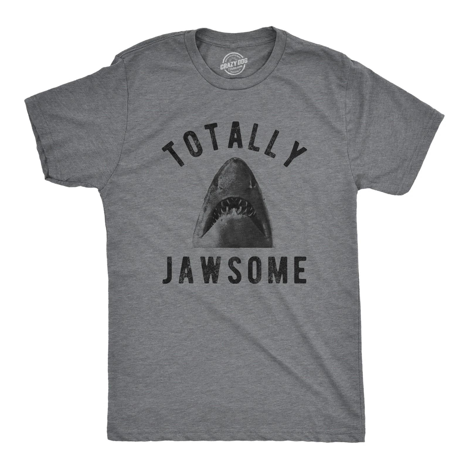 Mens Totally Jawsome T Shirt Funny Hilarious Shark Bite Graphic Novelty Tee XXXXL