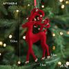 Red Flocking Christmas Bow Wreath Bell Christmas Tree Snowfall Elk Pendant Hanging Ornament Navidad  Noel Home Party Decor