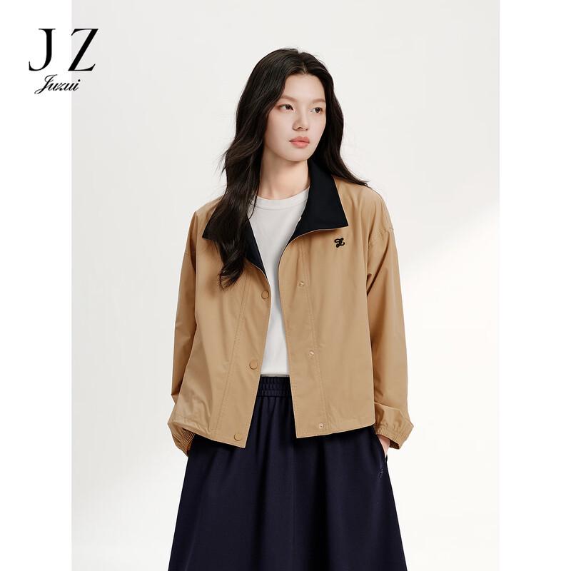 JUZUI Women s Casual Retro Stand-Collar Short Jacket XL хаки
