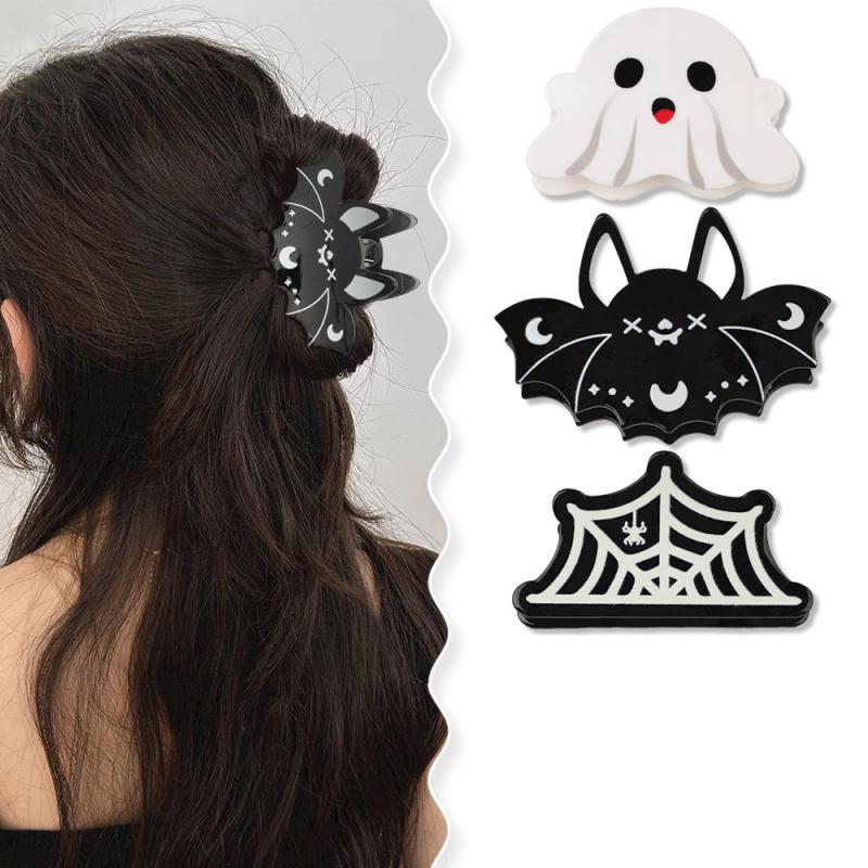 

Halloween Hairpins Womens Hair Accessories Acrylic Claw Clips Girls Hairpins Ghost Bat Hairpins Party Headgear Gifts Shark Clip