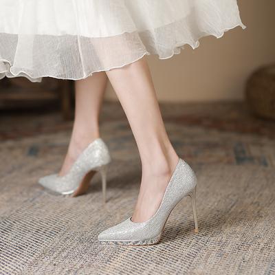 Sexy Pumps mit hohen Absätzen im koreanischen Stil für Damen, neue wasserdichte Plateau-Stilettos mit spitzen hohen Absätzen für Frühling und Herbst