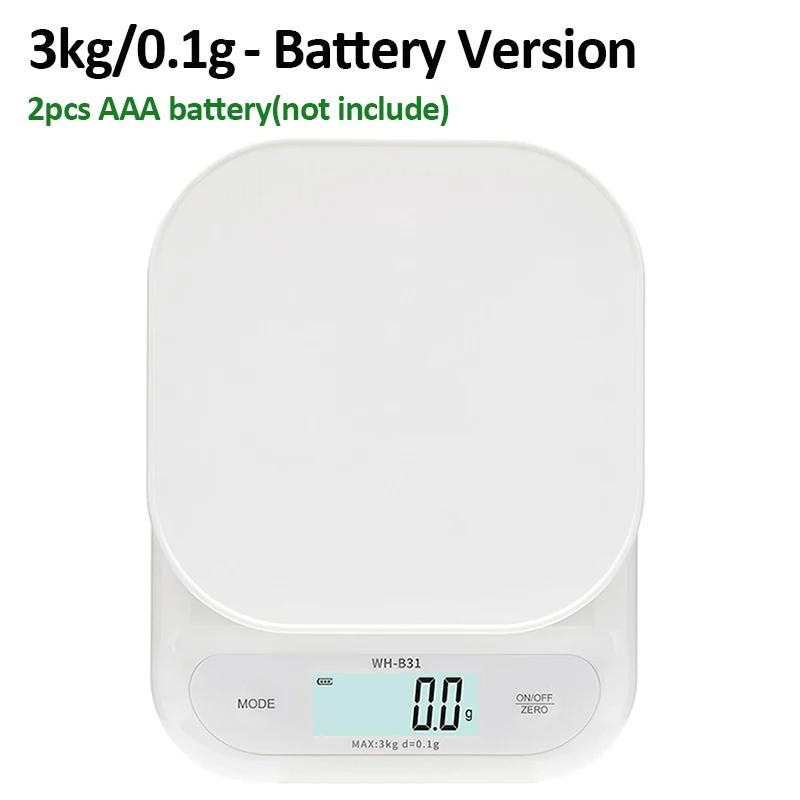 WH-B31 Kitchen Scale LCD Display USB Charging/Battery High Precision Kitchen Electronic Scale Tea Scale Weighing Baking Tools