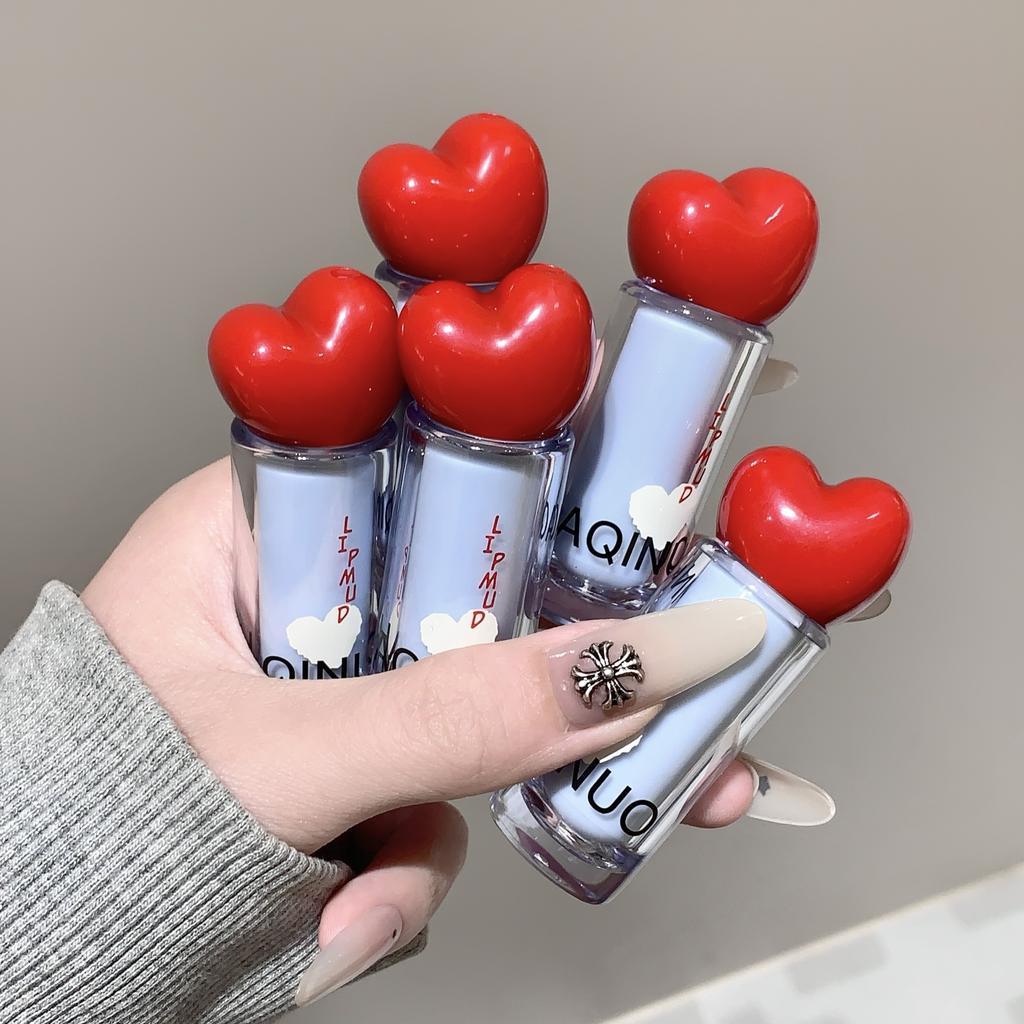 SHAQINUO Velvet Matte Lip Mud Soft Mist Mousse Lip Glaze Apple Long-lasting Non-sticky Makeup Cosmetics Lipstick