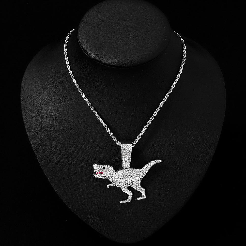 Trendy Alloy Dinosaur Skeleton Pendant, Mysterious Retro Style Necklace, Personalized Men's and Women's Fashion Accessories, Versatile