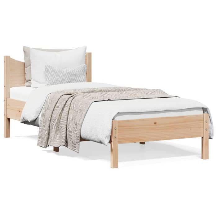 VidaXL Bed Frames, Single Bed with Slatted Base, Adult Bed, Bedroom Furniture, Modern, 75x190 Cm Wood of 844757