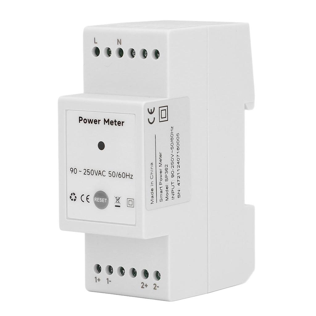 90‑250VAC Smart Energy Meter WiFi Single Phase Electricity Monitoring Meter with 2 200A Split Type Current Transformer
