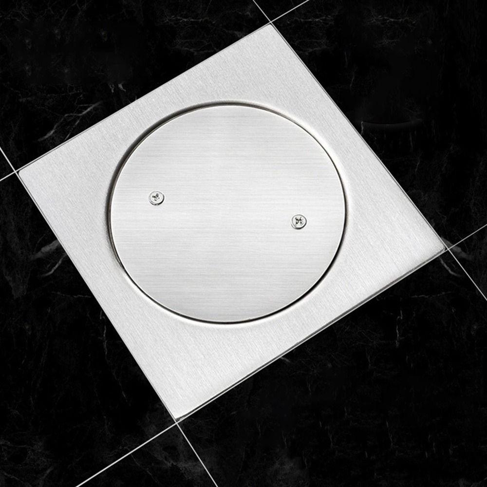 Square Shower Floor Drain with Cleaning Port Drainage Port Durable Cleanout  Floor Drain  Bathroom
