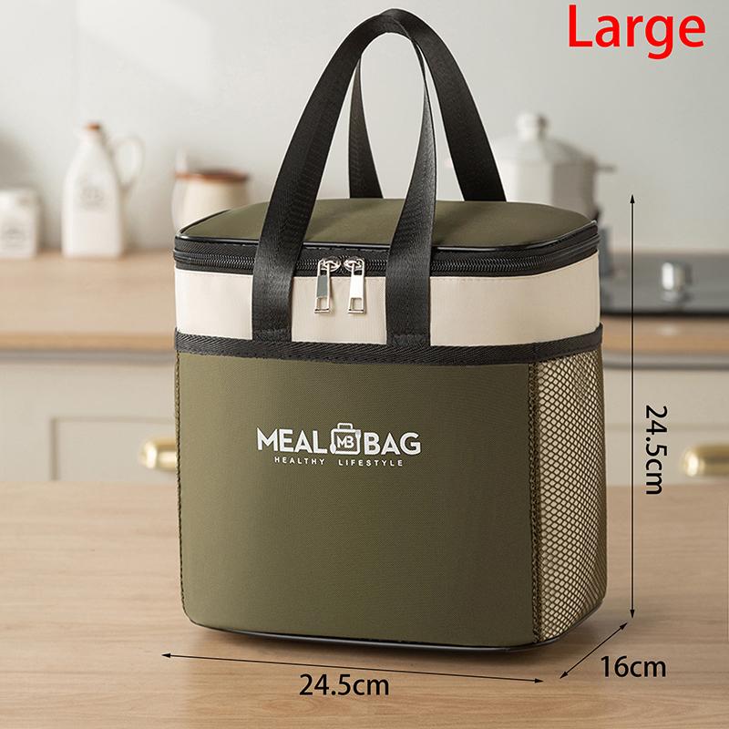 Insulated Lunch Bag Large Capacity Thermal Tote With Oxford Fabric And Aluminum Foil Leakproof Cooler For Picnic Office Travel