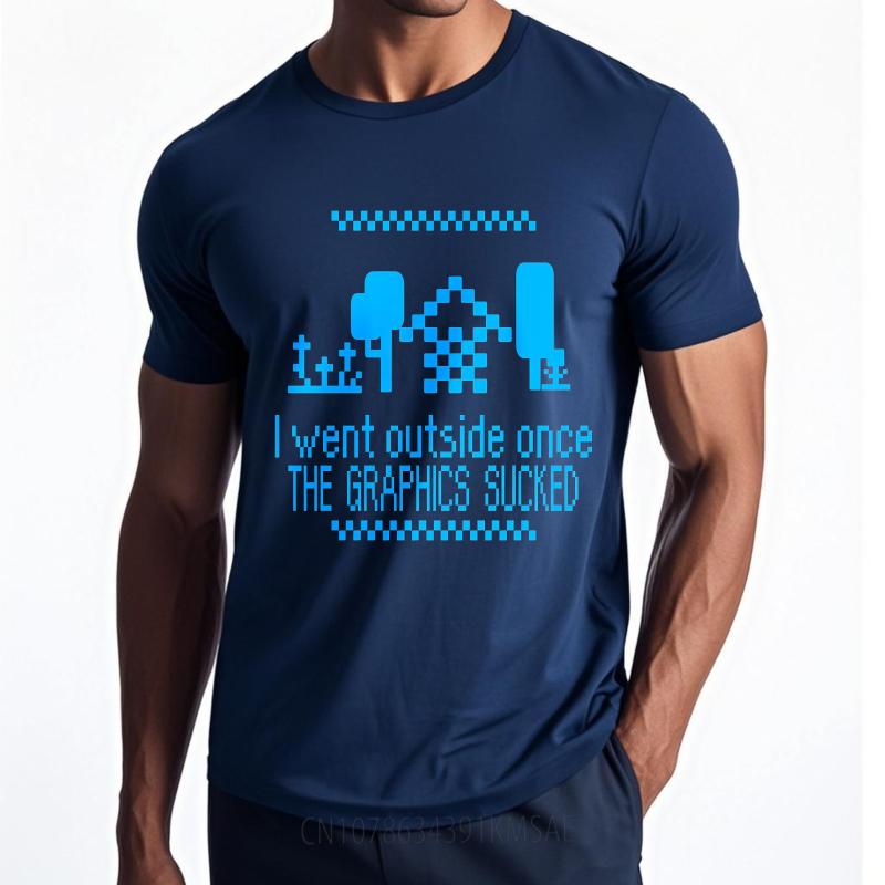 

Streetwear Summer Unisex tshirt Pixel Art Landscape With Text Short Sleeve Cotton Round Neck Tees Cotton Tshirt For Men 4XL