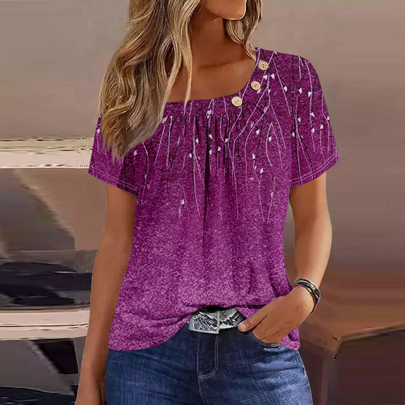 

Летние топы для женщин. Удобные женские топы с круглым вырезом и короткими рукавами. Футболки с принтом для женщин. XL