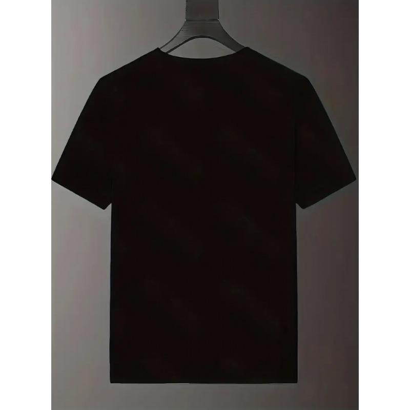 European Sizes Men'S Short-Sleeve Summer Casual T-Shirt Featuring a Easy Guitar And Bass Print