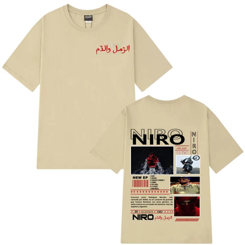 Rapper Niro Ox7 Graphic Tshirt Unisex Unisex Fashion Loose Casual Tshirts Hiphop Tshirts Summer Short Sleeves Vintage T Shirts
