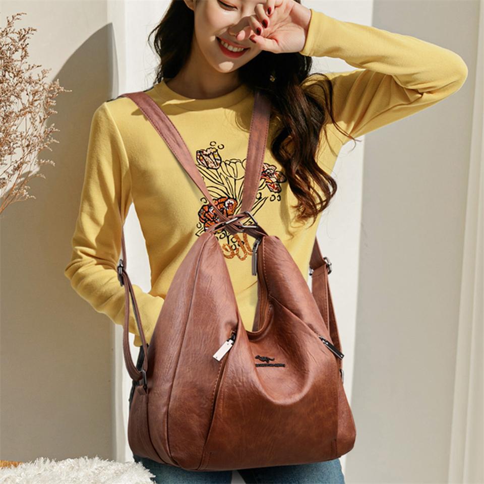 Multifunction Retro Shoulder Crossbody Bags for Women  Designer Ladies Purses and Handbags Leather Large Capacity Totes