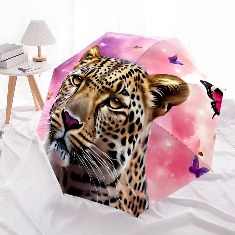 1PC Leopard Print Automatic Open/close, All-Season Portable Folding Umbrella for Women & Men yy250919195