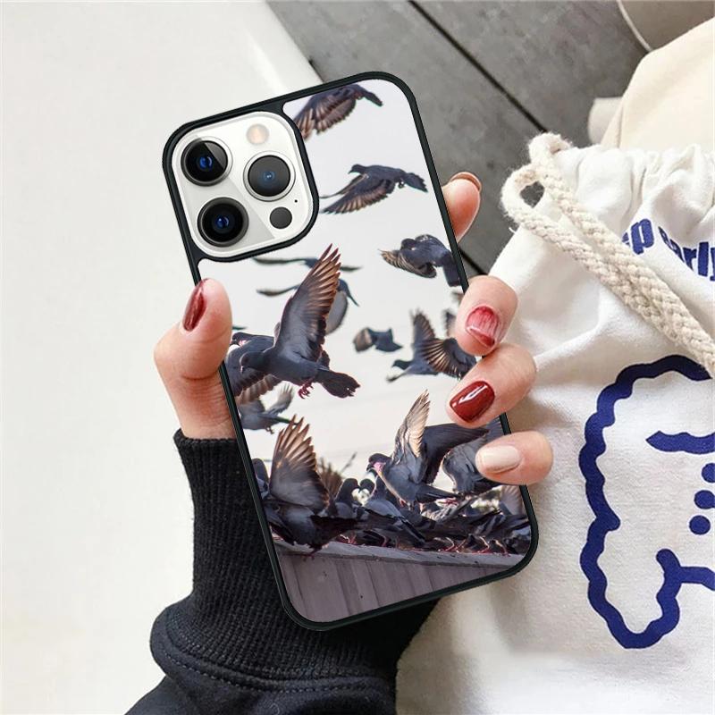 Tauben Vögel Schwarm Tier Handyhülle Für iPhone 17 Air 15 16 Hülle 11 13 14 Pro Max 12 Plus Max XR