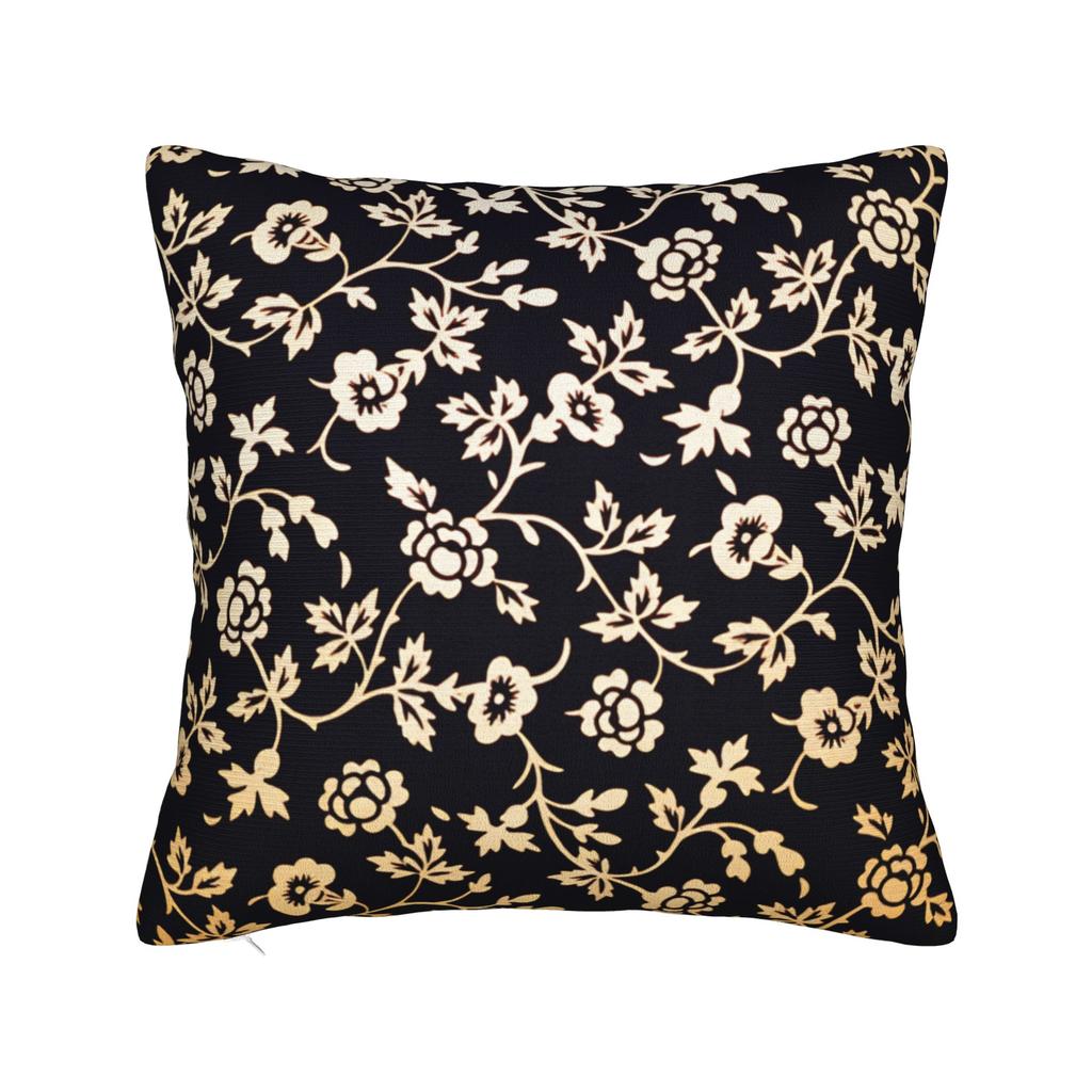 Black White Gold Flower Pillow Case Graphic Pillow Cover For Chair Sofa Home Decor Fashion Cushion Cover