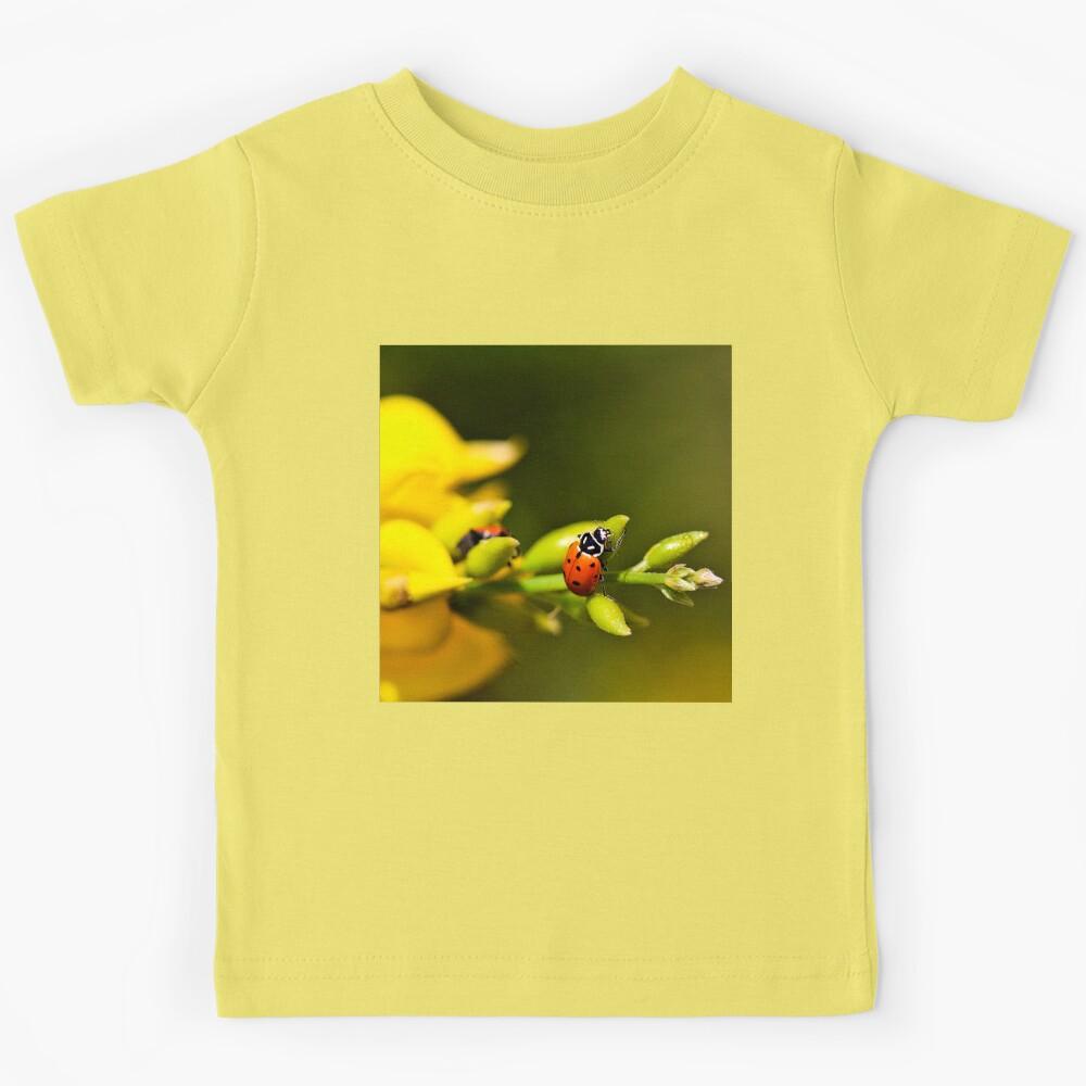 Ladybug Climbing On a Flower Kids T-Shirt 150